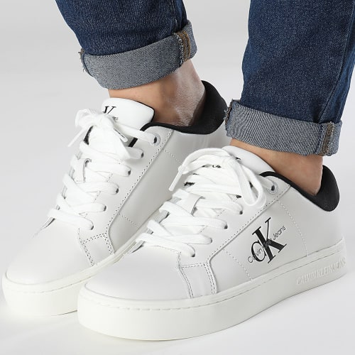 Baskets Femme Classic Cupsole Low Laceup Leather 1444 Bright White Black