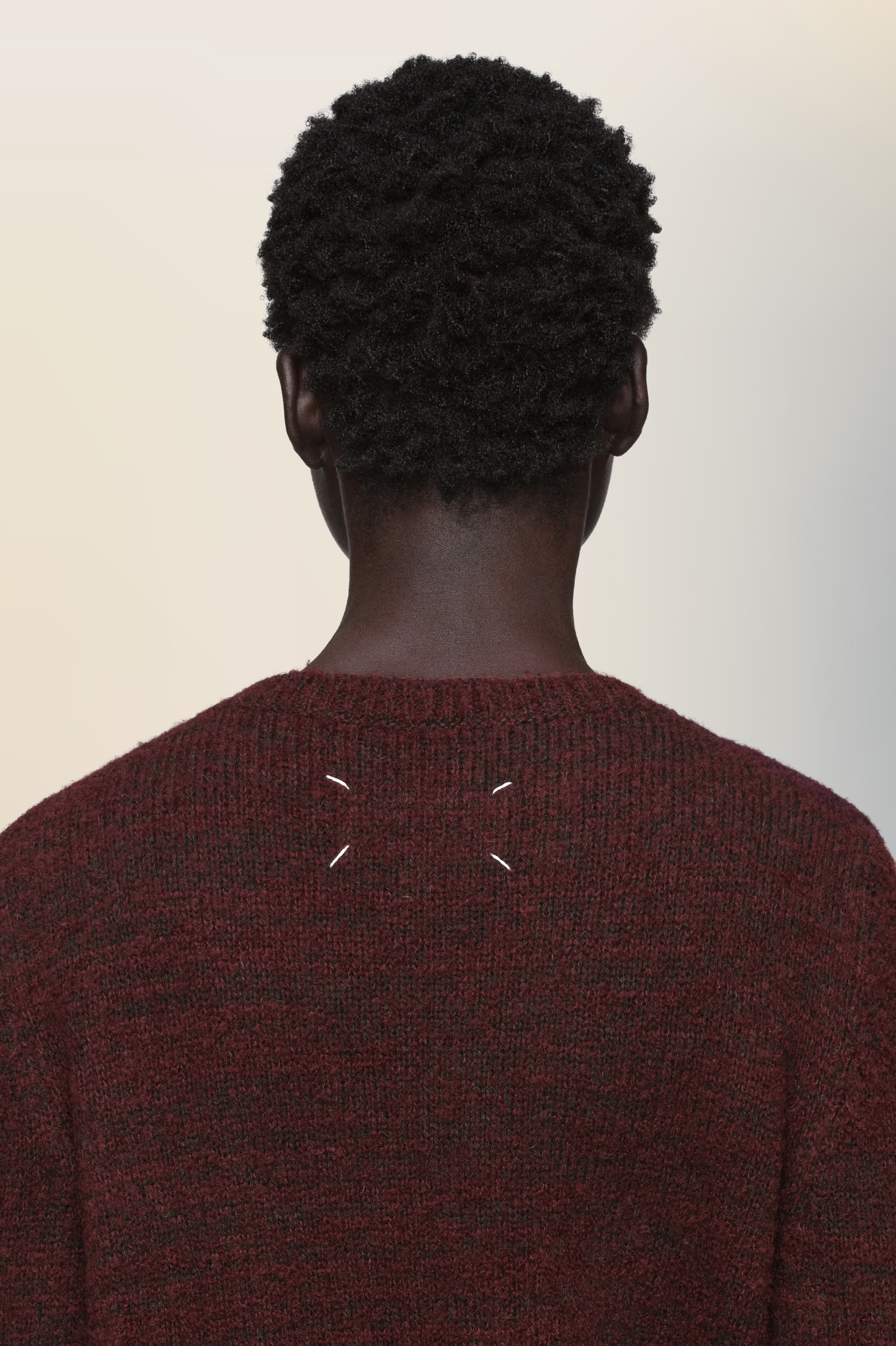 Haut en maille à col rond rouge en laine pour femme