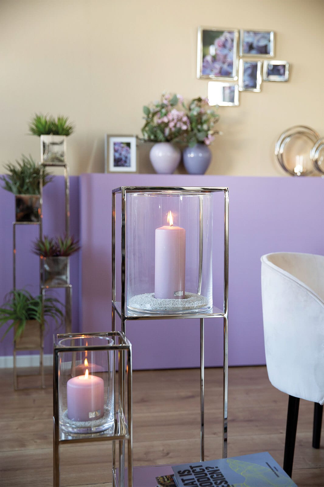 Fink Windlicht LEXA 57 cm vernickelt