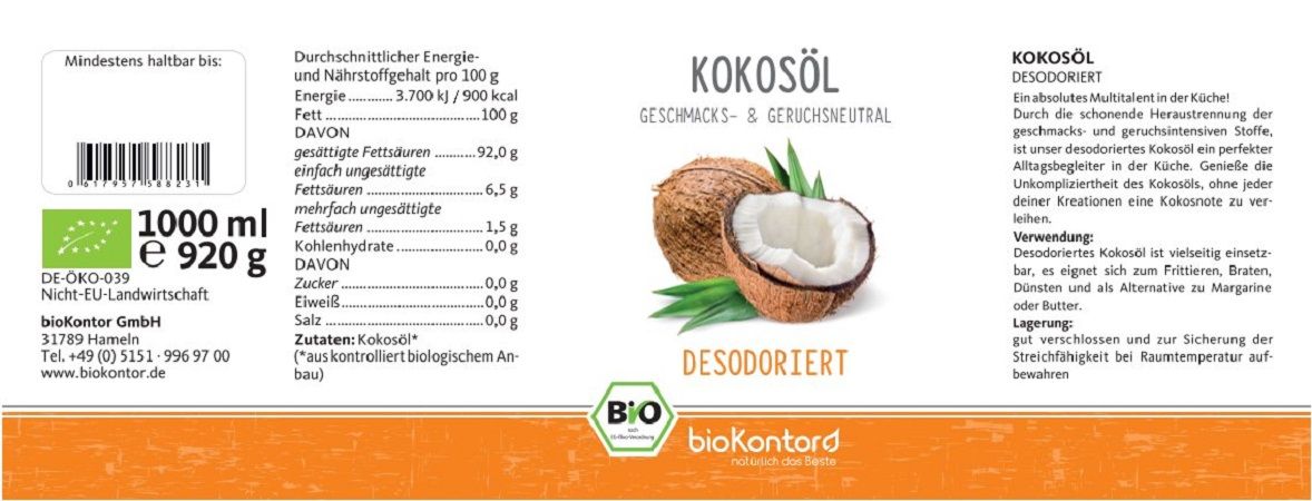 bioKontor Kokosöl desodoriert