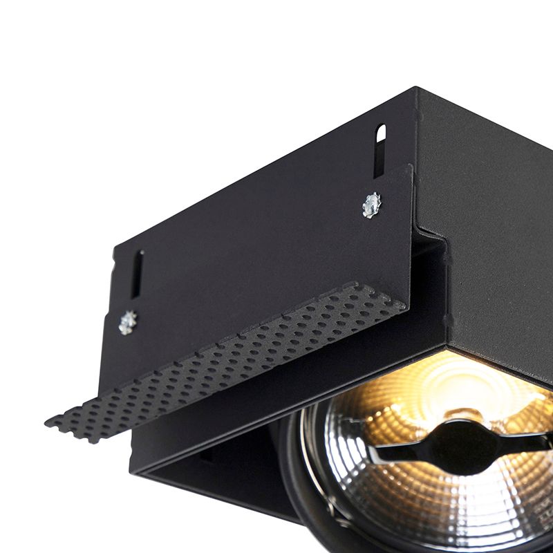 Inbouwspot zwart AR111 trimless 3-lichts - Oneon