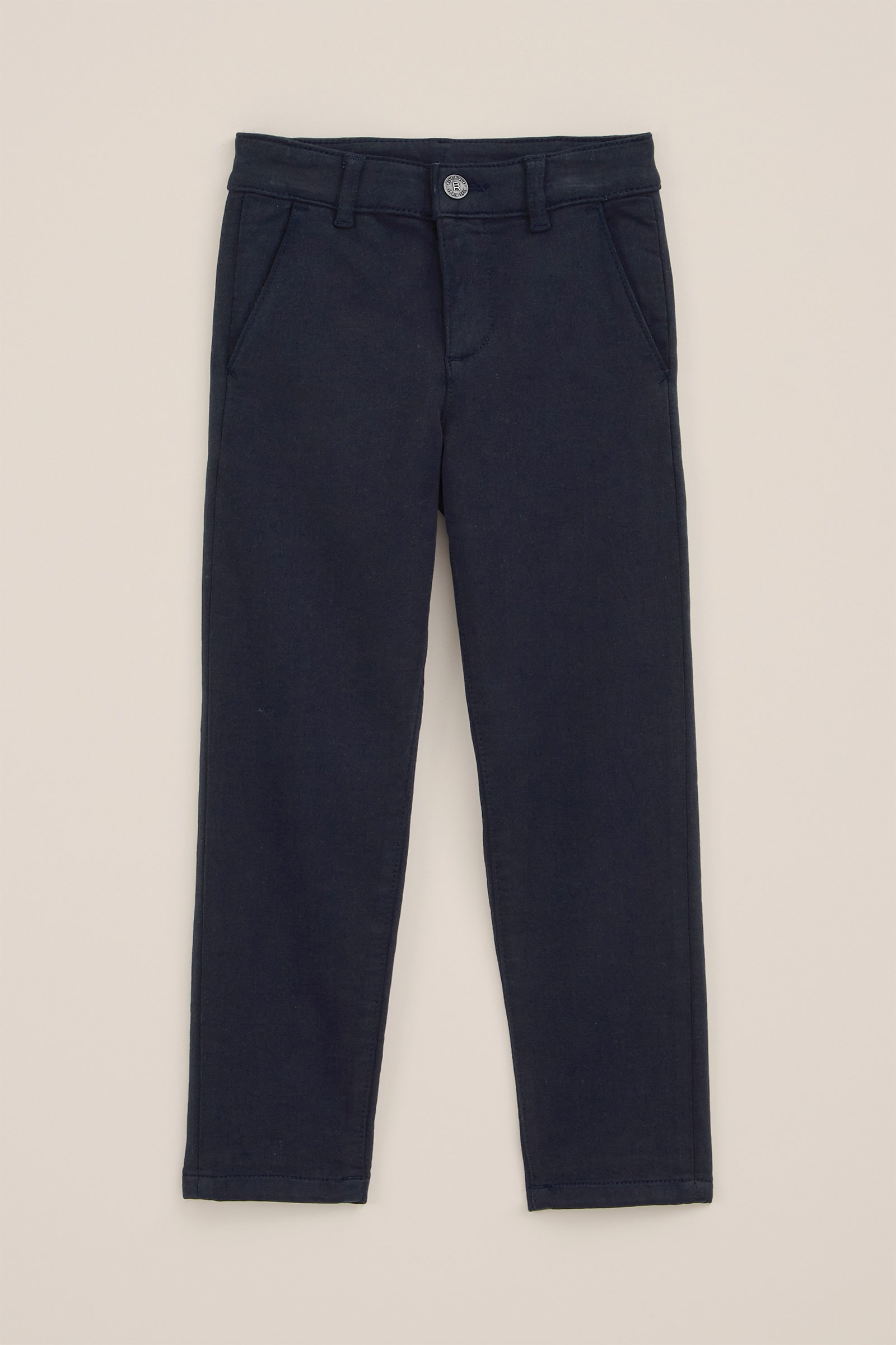 Jongens slim fit chino van jogkwaliteit WE Fashion Marineblauw