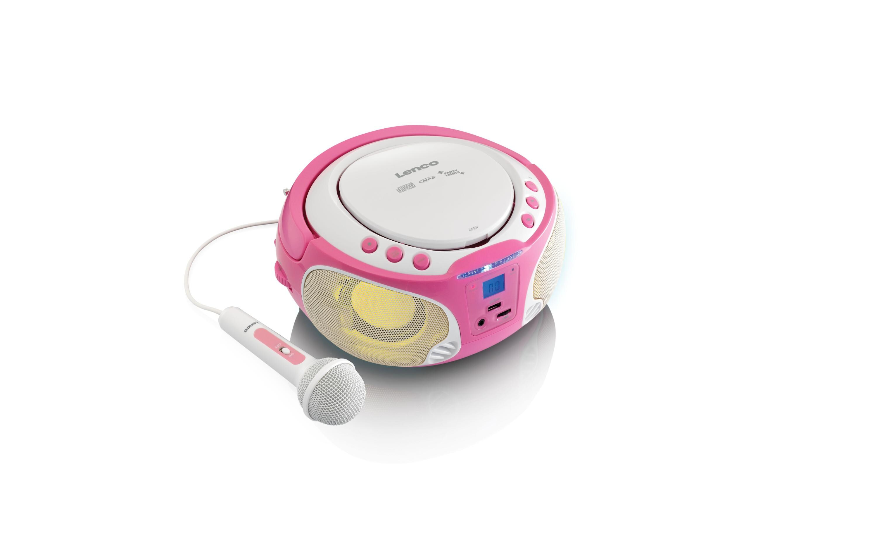 Radio/CD-Player SCD-650 PinkRadio/CD-Player mit Karaoke-Mikrofon