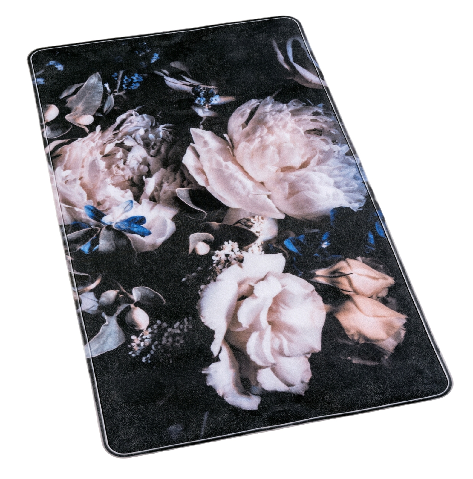 WENKO Wanneneinlage PEONY - schwarz-pastell - 40x70 cm