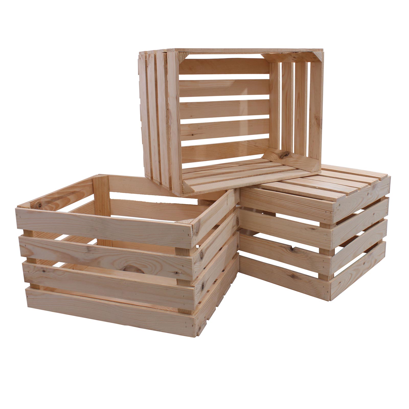 Deko-Holzkisten-Set - natur matt - 3 Stück