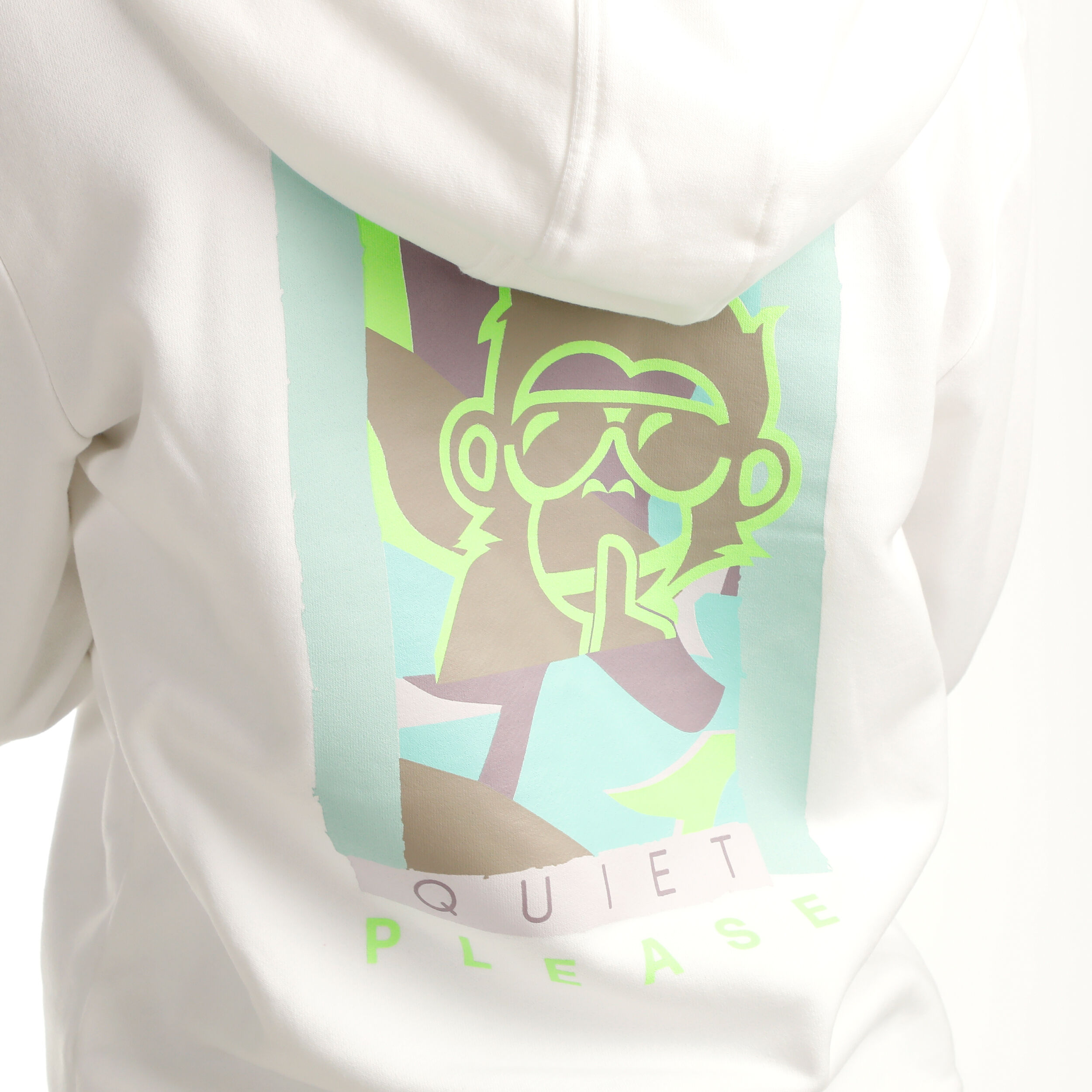 Quiet Please Wild Collage Zip Gilet En Coton Femmes - Blanc , Multicouleur
