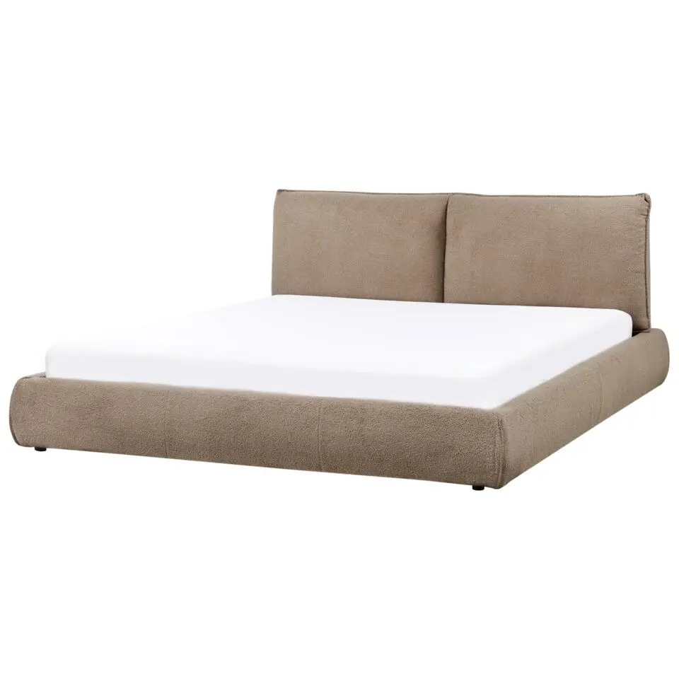 VINAY - Tweepersoonsbed - Taupe - 180 x 200 cm - Bouclé