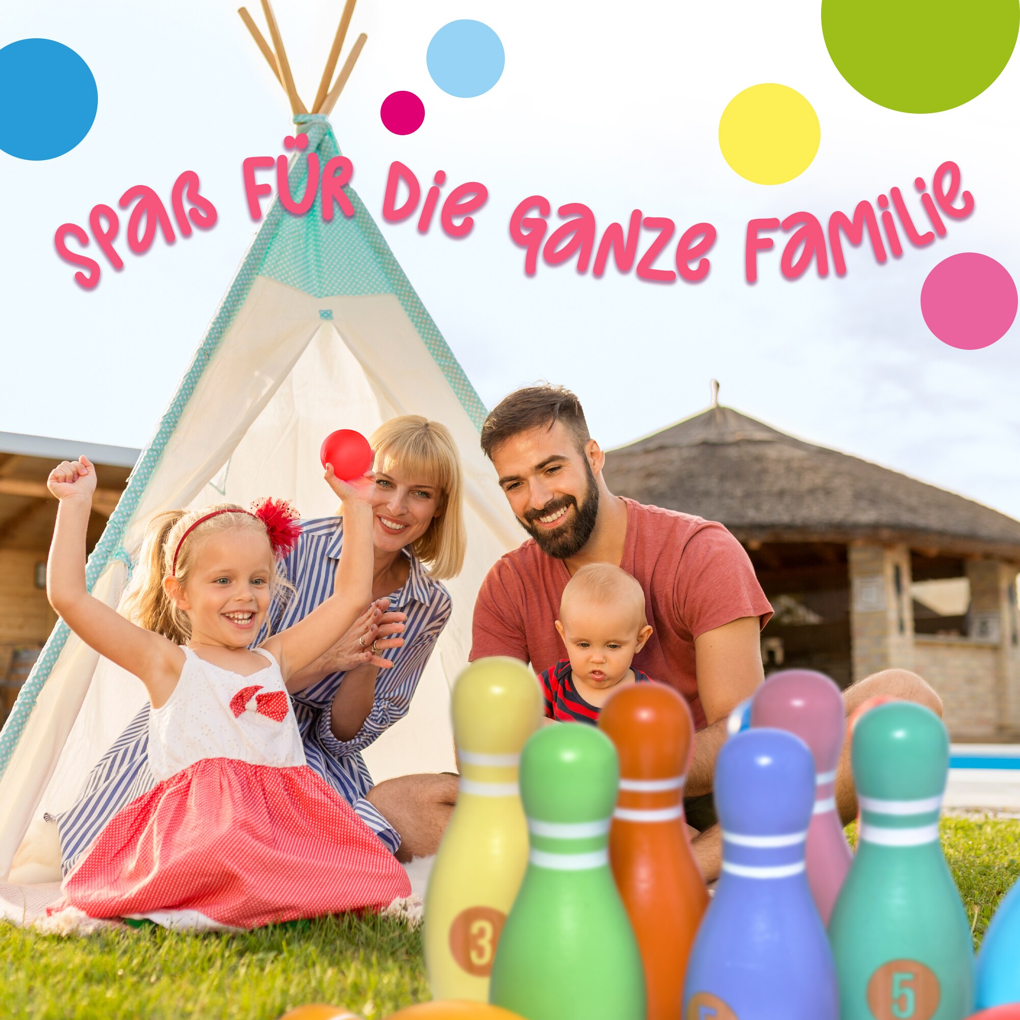 Pink Papaya Kegelspiel für Kinder Kids Bowling Classic XL