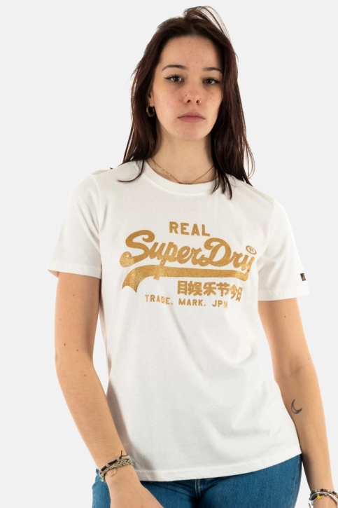 tee shirt superdry vl embellish 8ml desert bone off white