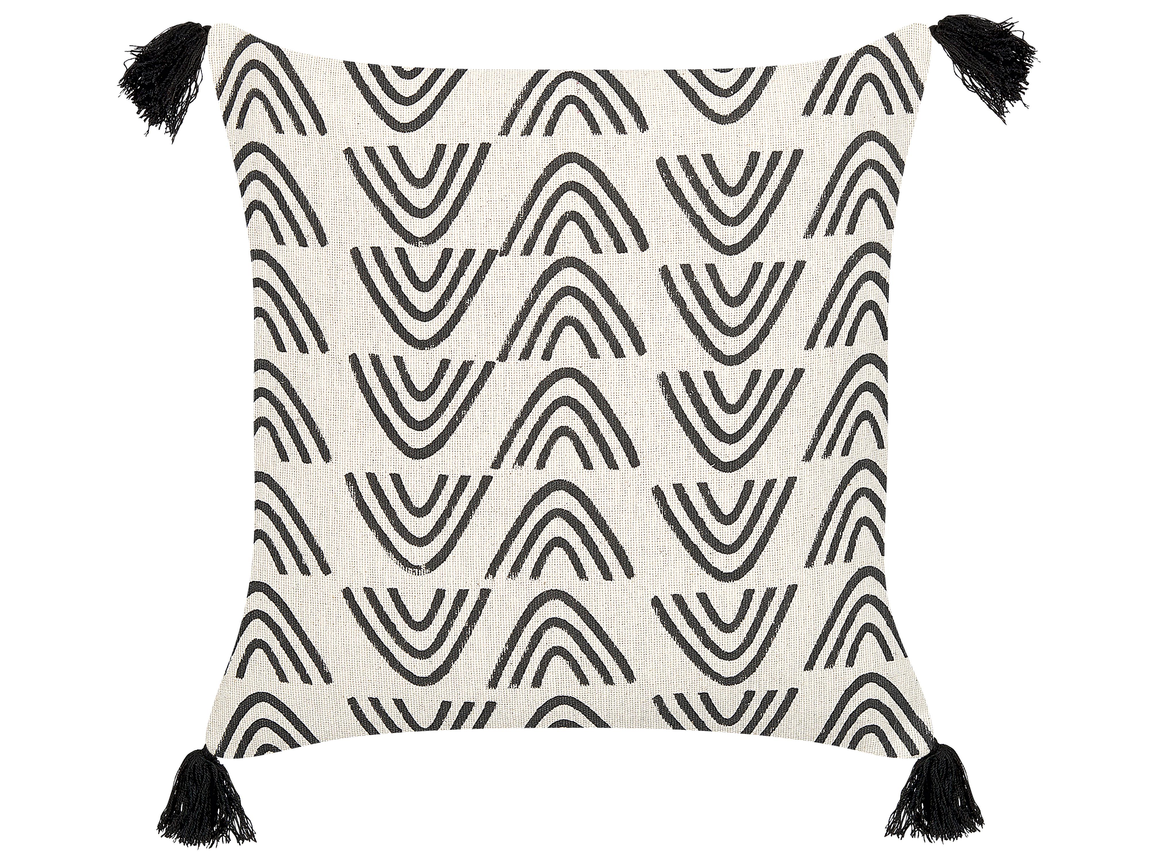 Sierkussen MAYS Katoen 45 x 45 cm Wit geometrisch patroon