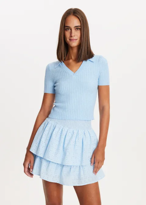 Polo trui met rib structuur blauw (BLW.L)