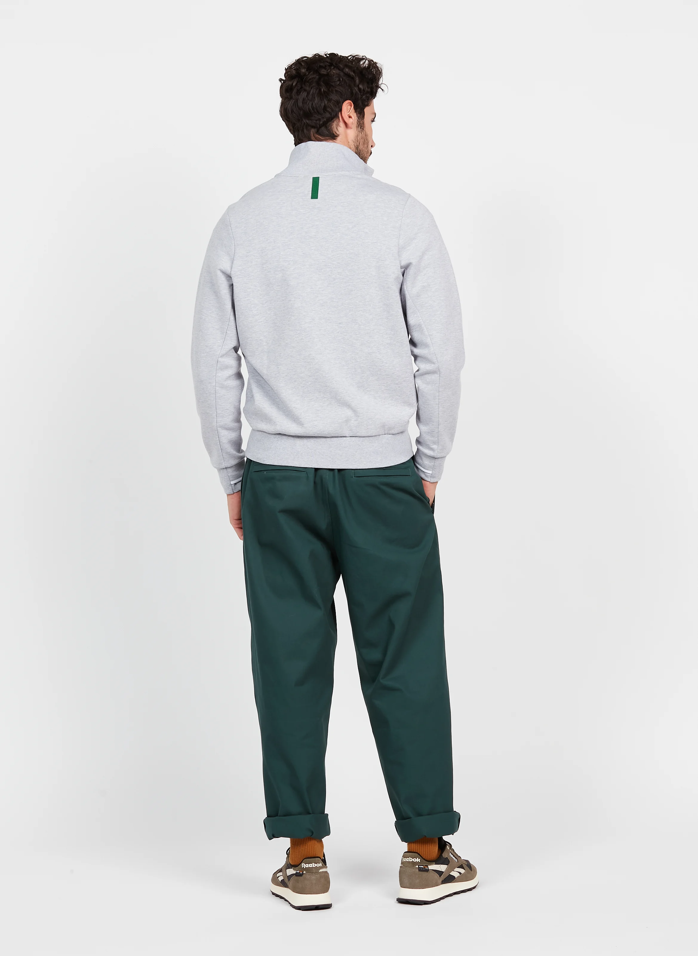 Pantalon droit en coton| Vert