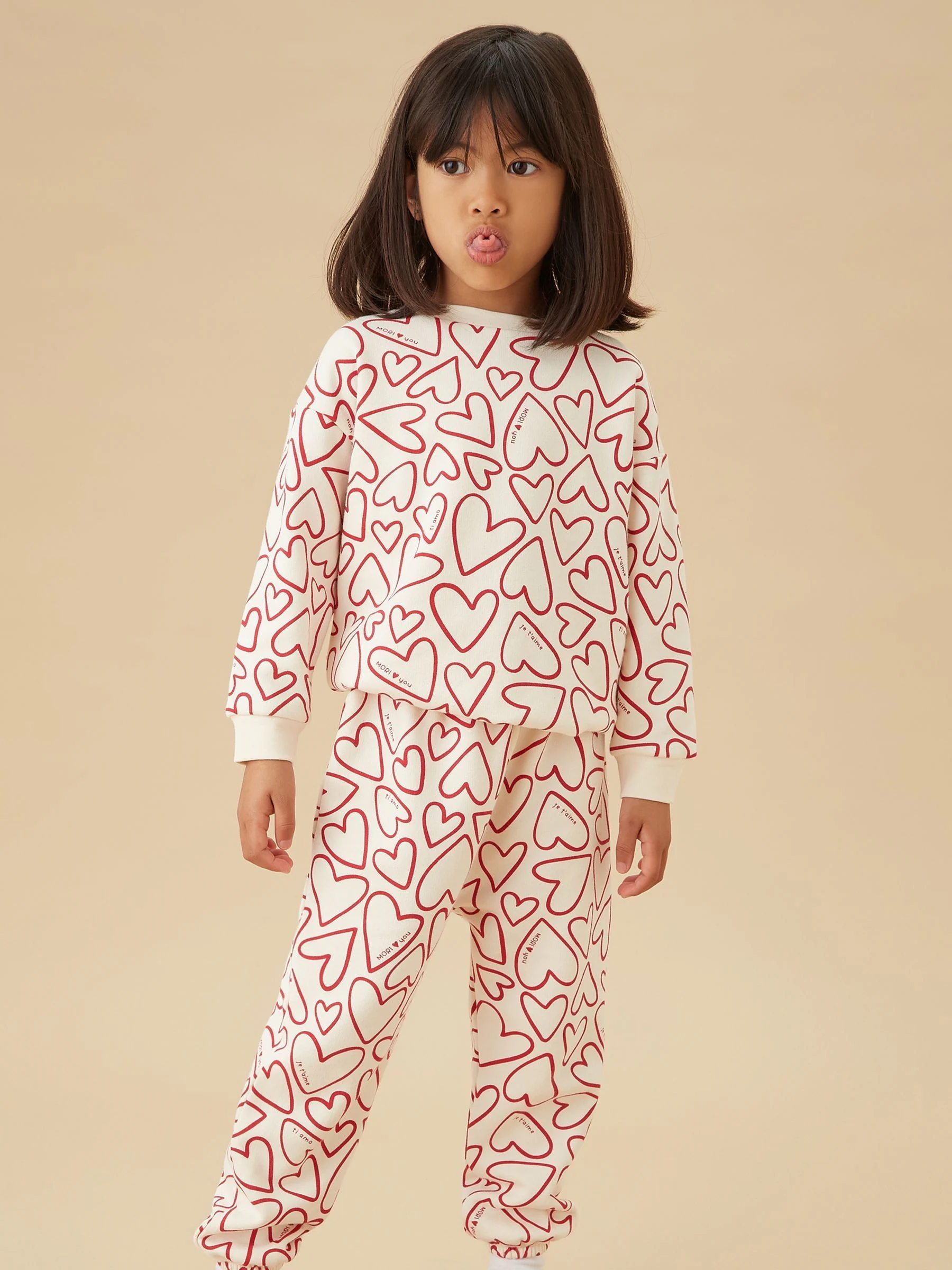 MORI Heart Print Supersoft Sweatshirt