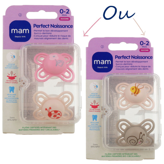 MAM Sucettes Perfect Naissance 0-2 mois lot de 2