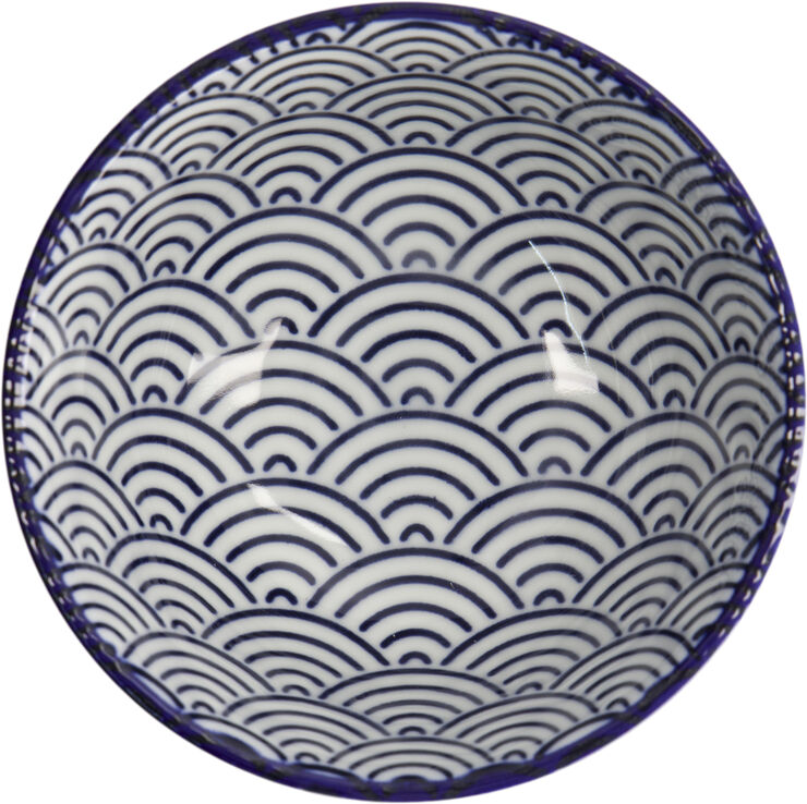 Tokyo Design Studio Nippon Blue Rice Bowl 12x6. 4cm Wave TN-01/A 6/96 Blue/white