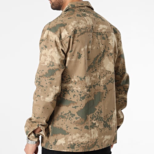 Surchemise Camouflage Beige Foncé Vert Kaki