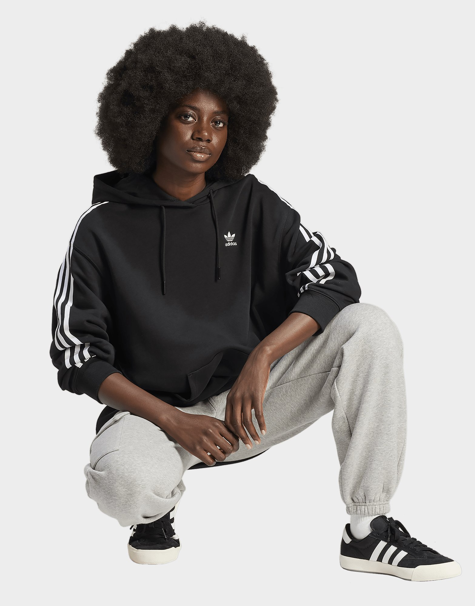 adidas Originals Sweat-shirt à capuche oversize Adicolor 3 bandes