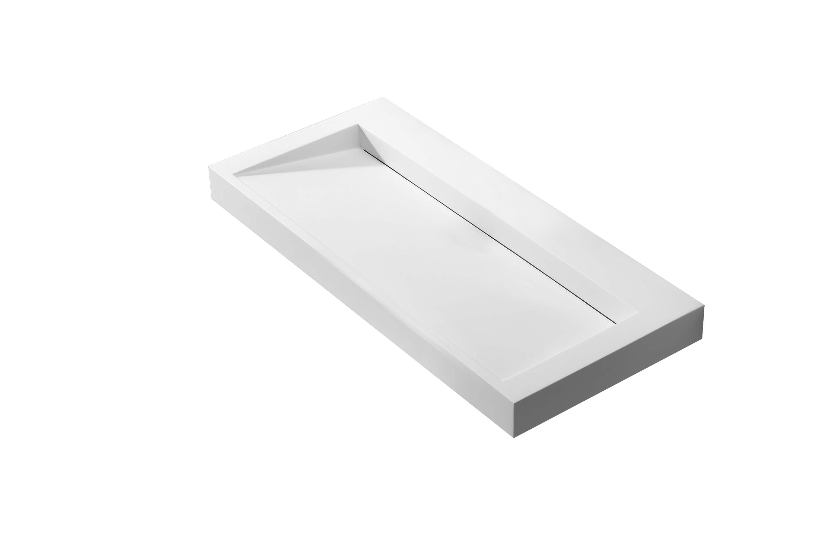 Muebles Calas badmeubel ribbelfront 100cm legergroen met solid surface wastafel zonder kraangat