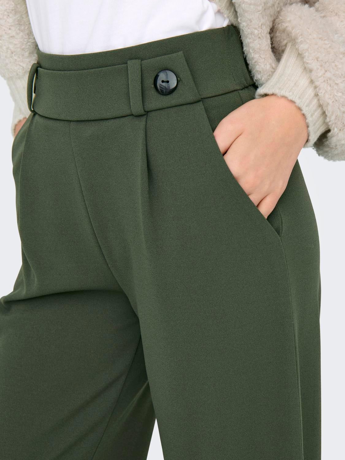 JDYGEGGO Mittlere Taille Weiter Beinschnitt Hose mit weitem Beinschnitt Kambaba