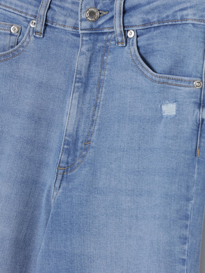 Calça jeans skinny de cintura alta - Turquesa