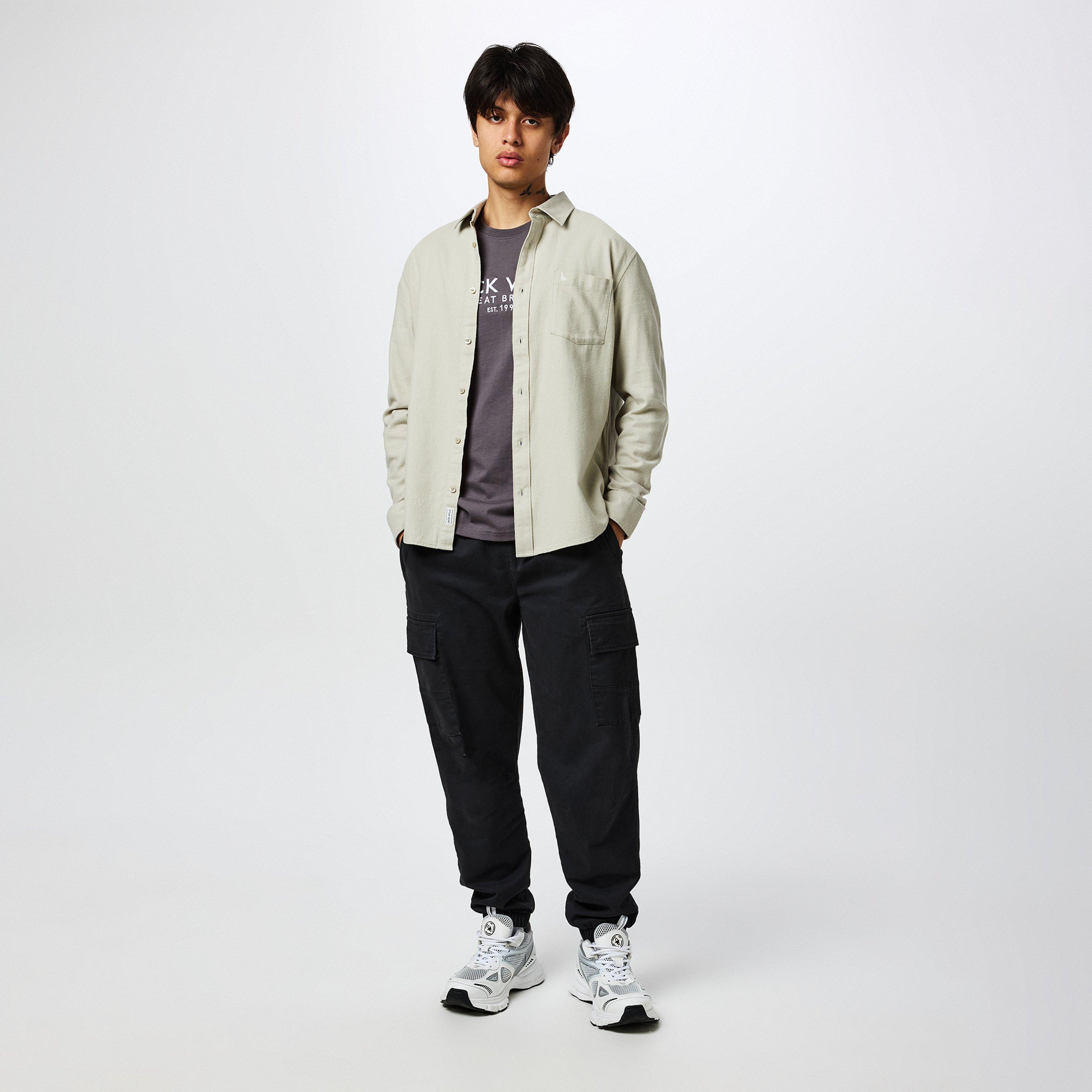 Jack Wills JW Plain Flannel Shirt Mens