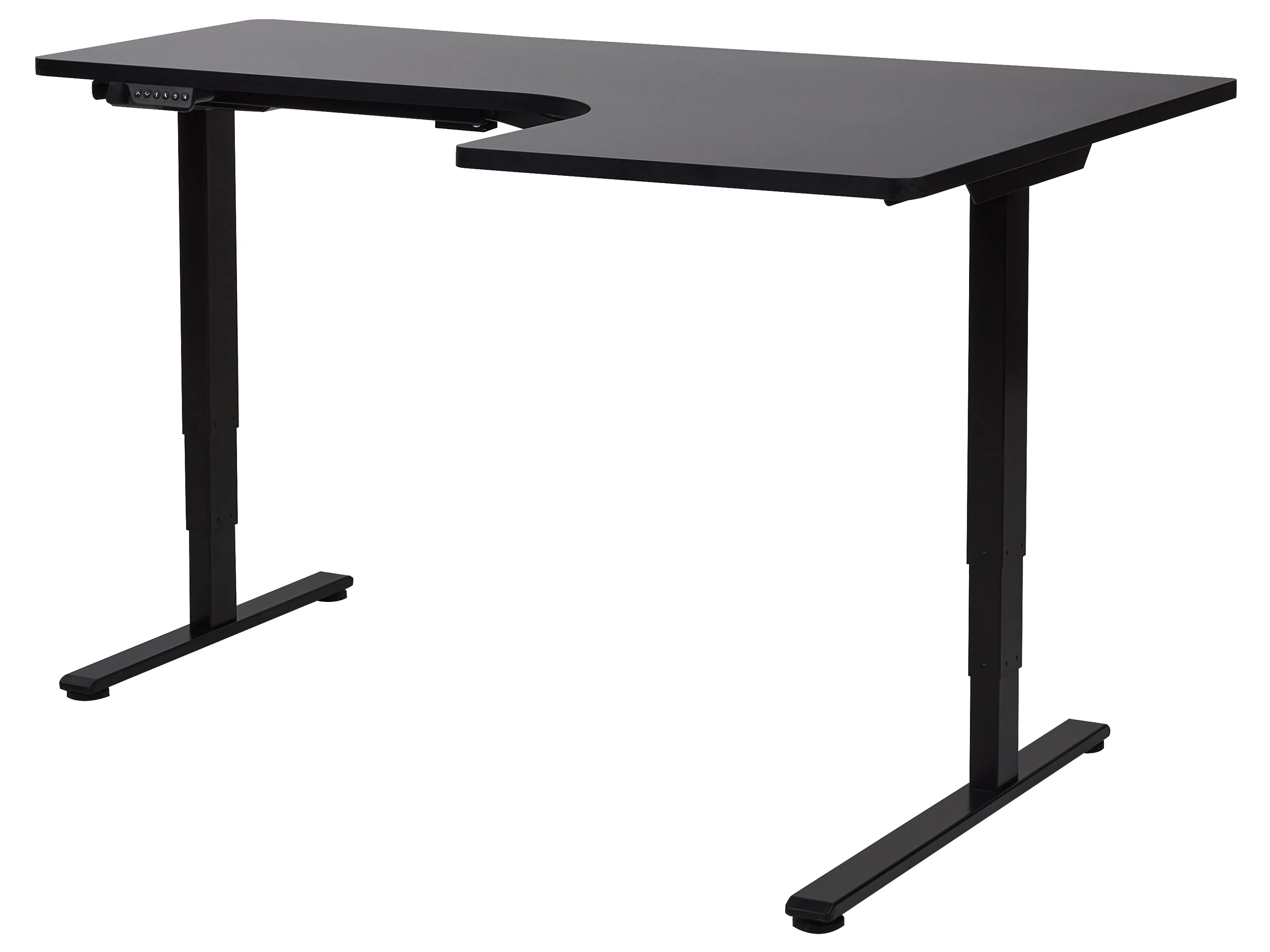 Elektrisch verstelbaar hoekbureau DESTINES Zwart 160 cm 109 cm rechtszijdig