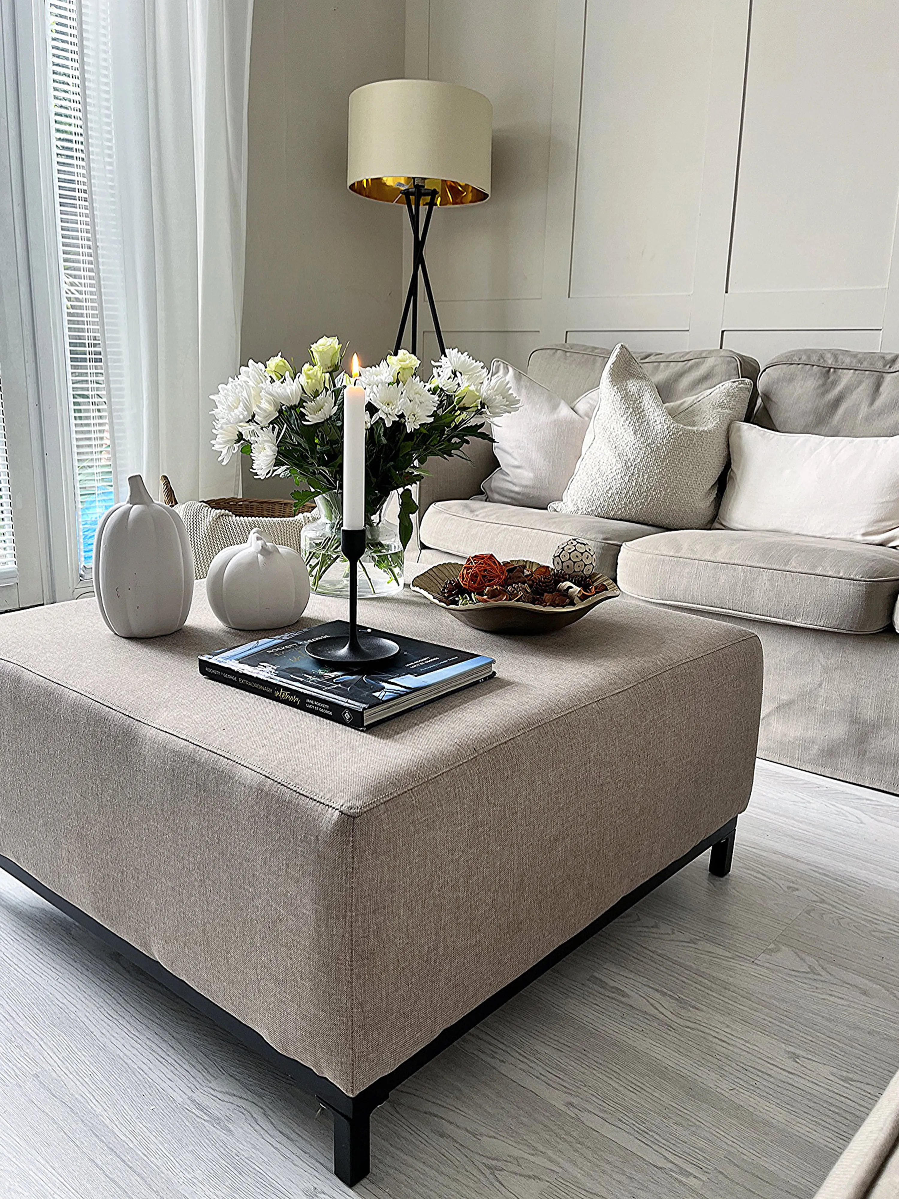 Ottomaan ROVIGO Stof Beige