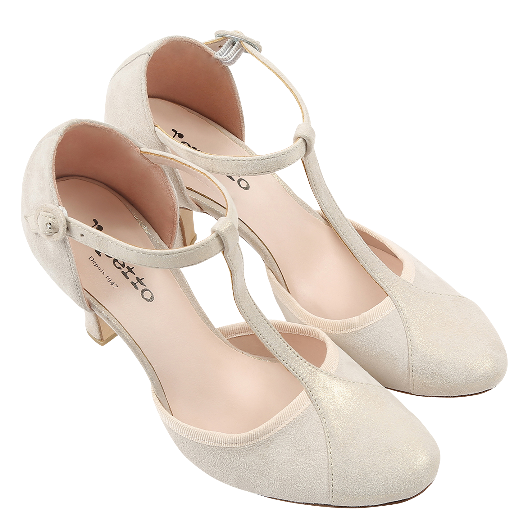SALOME BAYA - Salomés à talons en cuir velours | Beige
