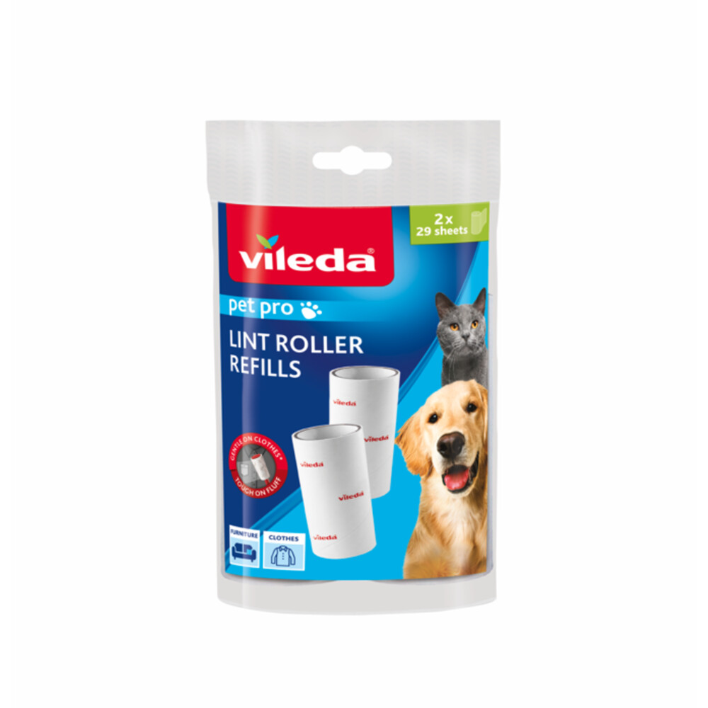 Vileda PetPro Kleefborstel Vervanging 2 x 29 bladen2 navullingen