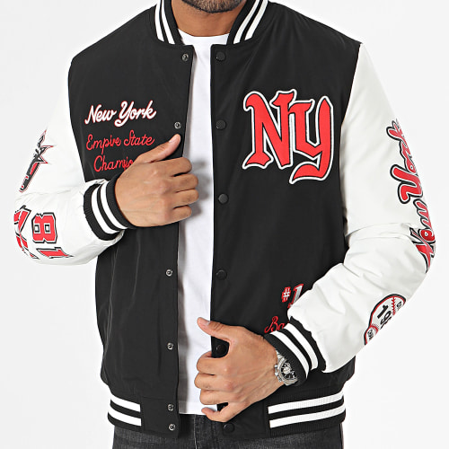 Veste Teddy Noir Blanc