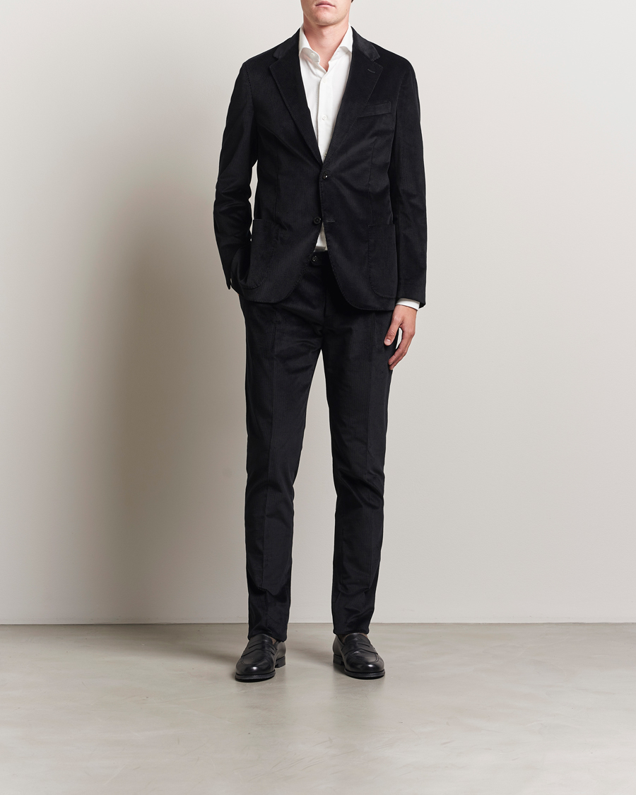 Lardini Cotton Corduroy Trousers Black