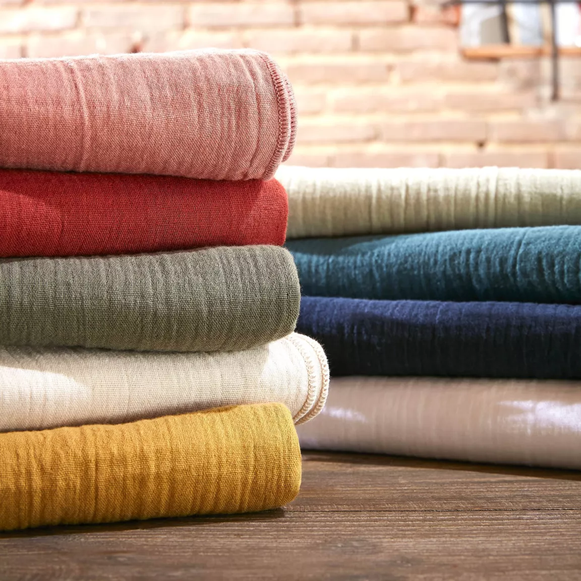 Drap housse gaze de coton (140 x 200 cm) Gaïa Ficelle