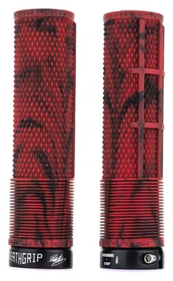Paire de Grips DMR DeathGrip Flangeless Rouge Marbre
