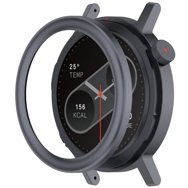 INF Kompatibel med CMF Watch Pro 2 Metallramme + Herdet Film (Rund) Grå