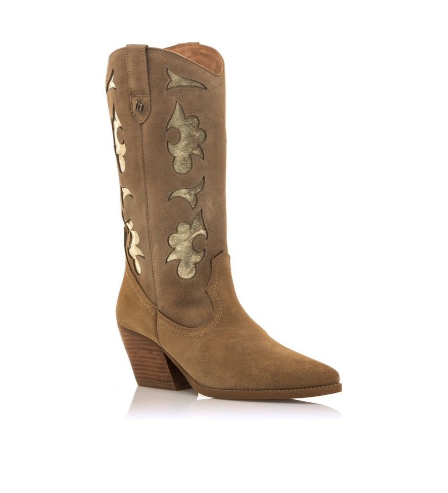 Botas Mustang Missouri em couro marrom - Salto de 5 cm -