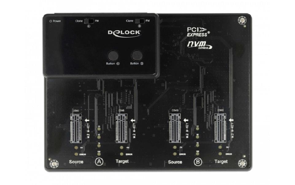 USB-C - 4x M.2 NVMe<br>Dockingstation für vier M.2-NVMe/PCIe-SSDs mit Klonfunktion