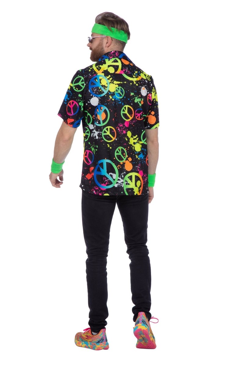 Hippie 60S Blouse Heren Neon