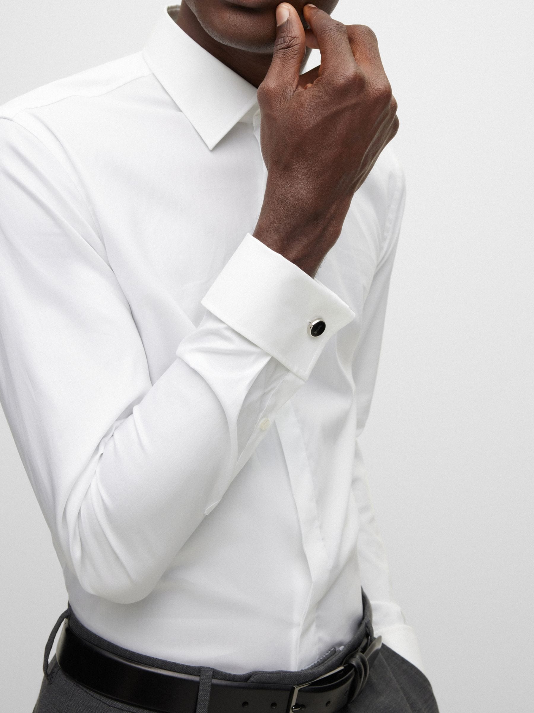 BOSS Slim-Fit Stretch Poplin Oxford Shirt