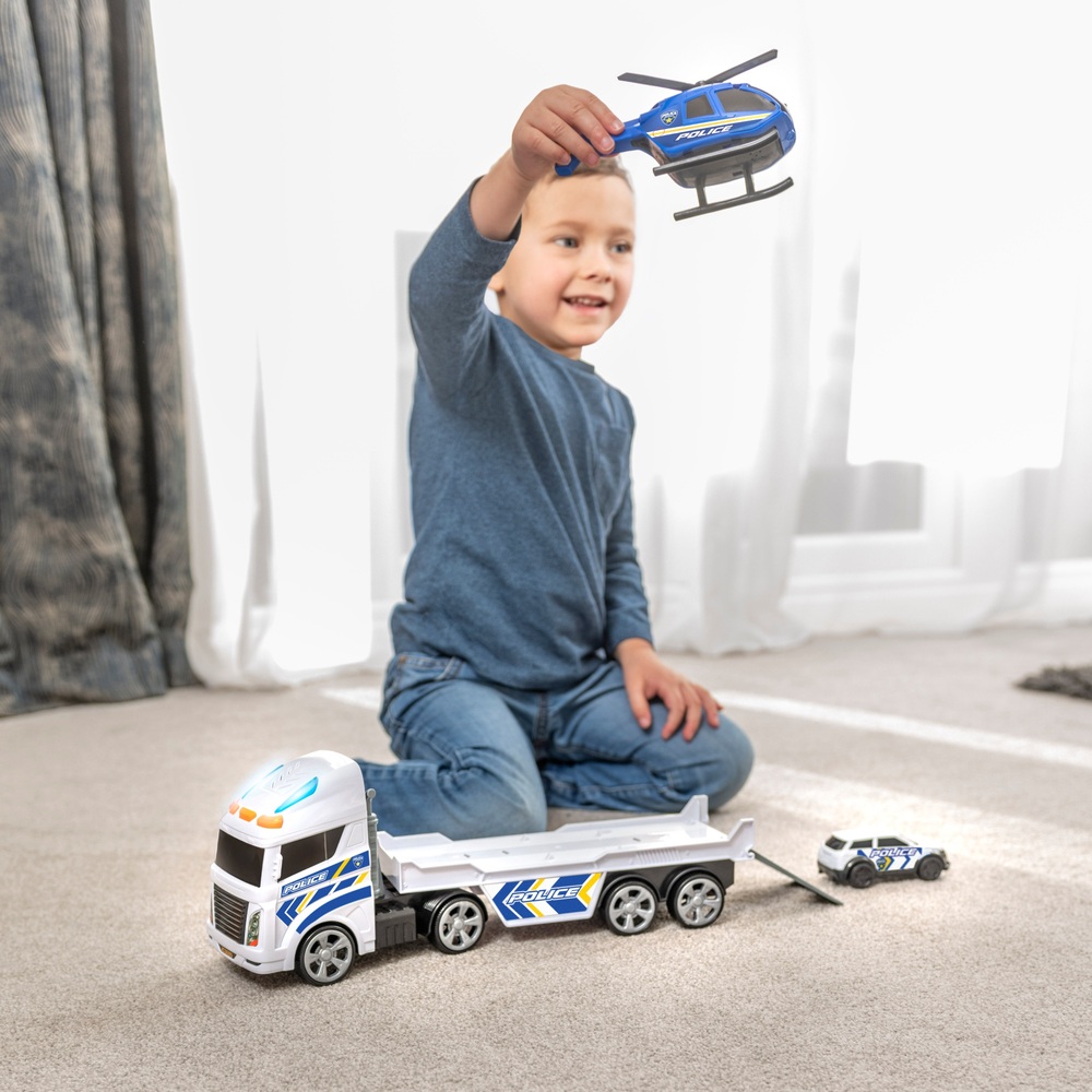 Super Wheelz Light and Sound Polizeihubschrauber-Transporter
