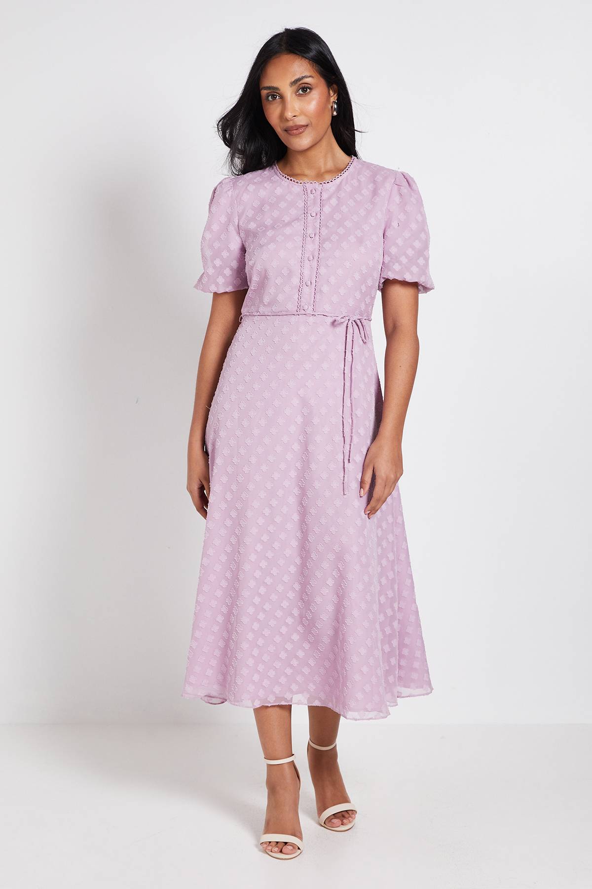 Wallis Robe Midi À Boutons Et Fleurs 3D Petite
