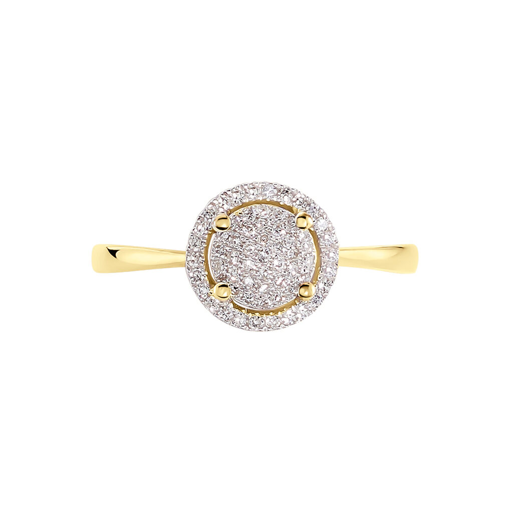 Bague Soleil D'hiver Or Jaune Diamant