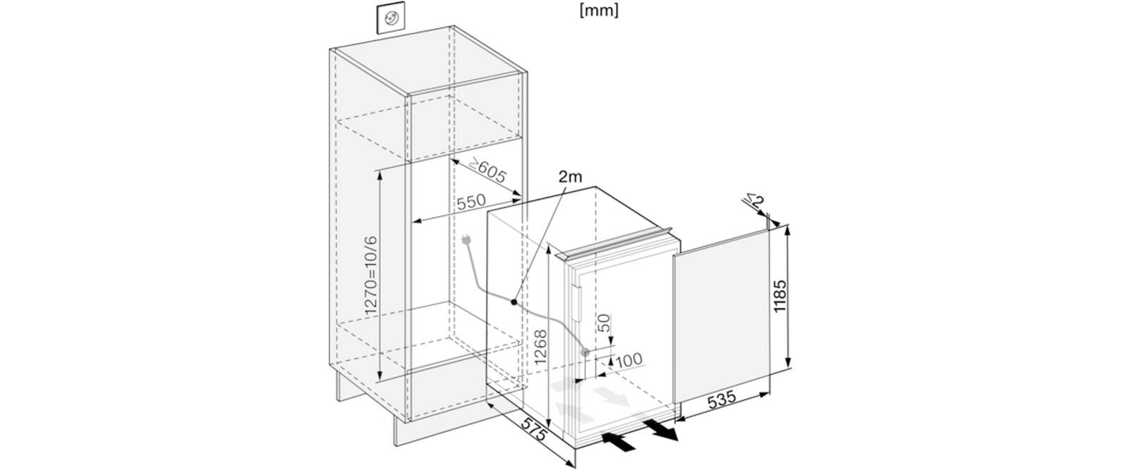 Einbaukühlschrank K 34542-55 EF-1 Rechts<br>Einbau-Kühlschrank mit Gefrierfach, LED-Beleuchtung und ComfortClean für mehr Komfort