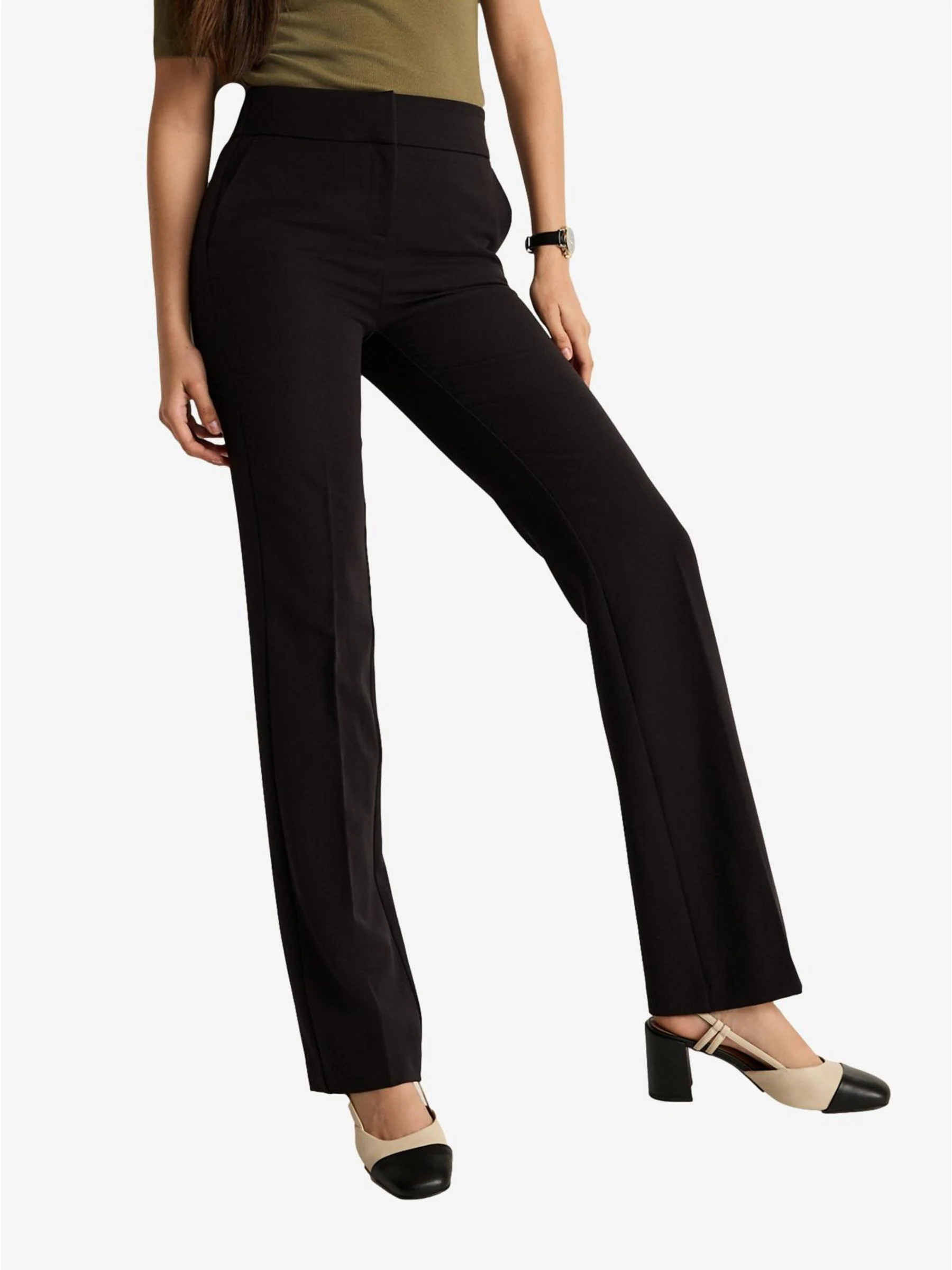 Zwart - Bootcut maatsnitbroek