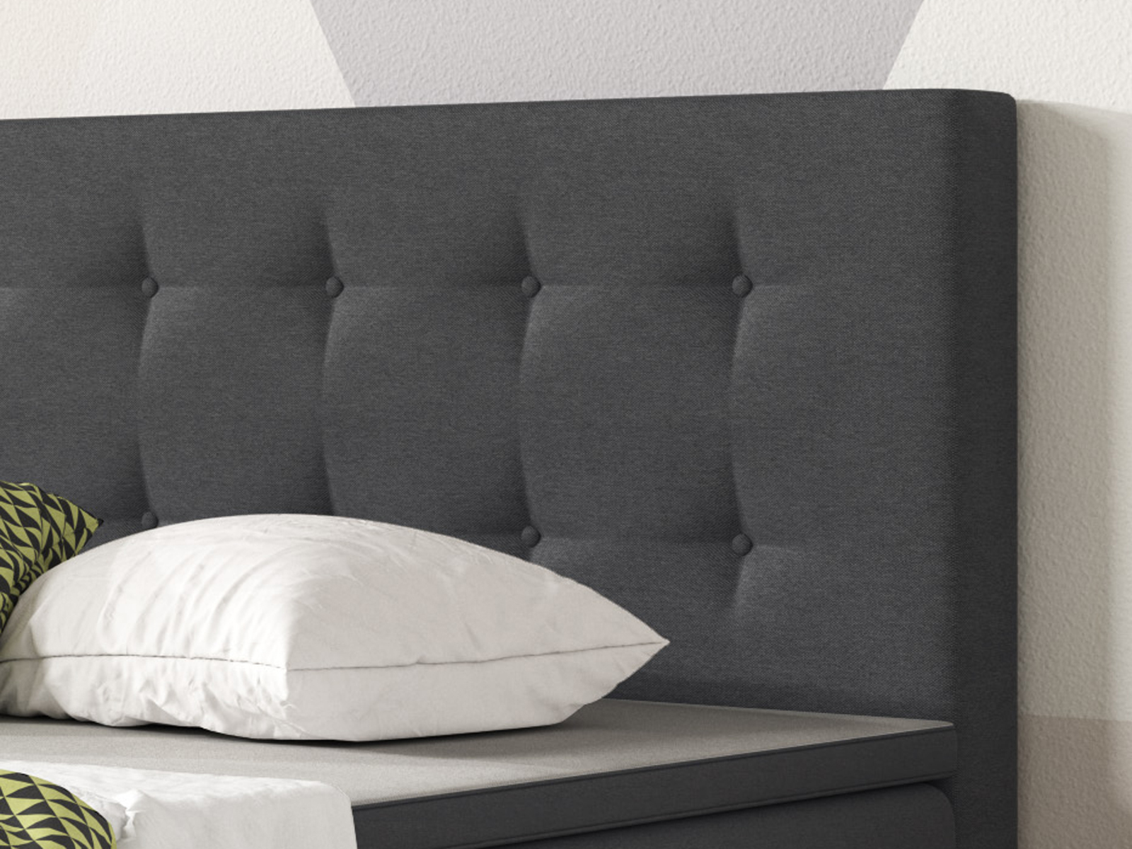 Boxspringbett - anthrazit - mit Topper - H3 - 140x200 cm
