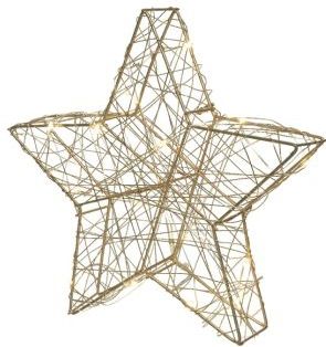 Lumineo - Ster - Goud - Micro LED - Binnen - Batterij met Timer