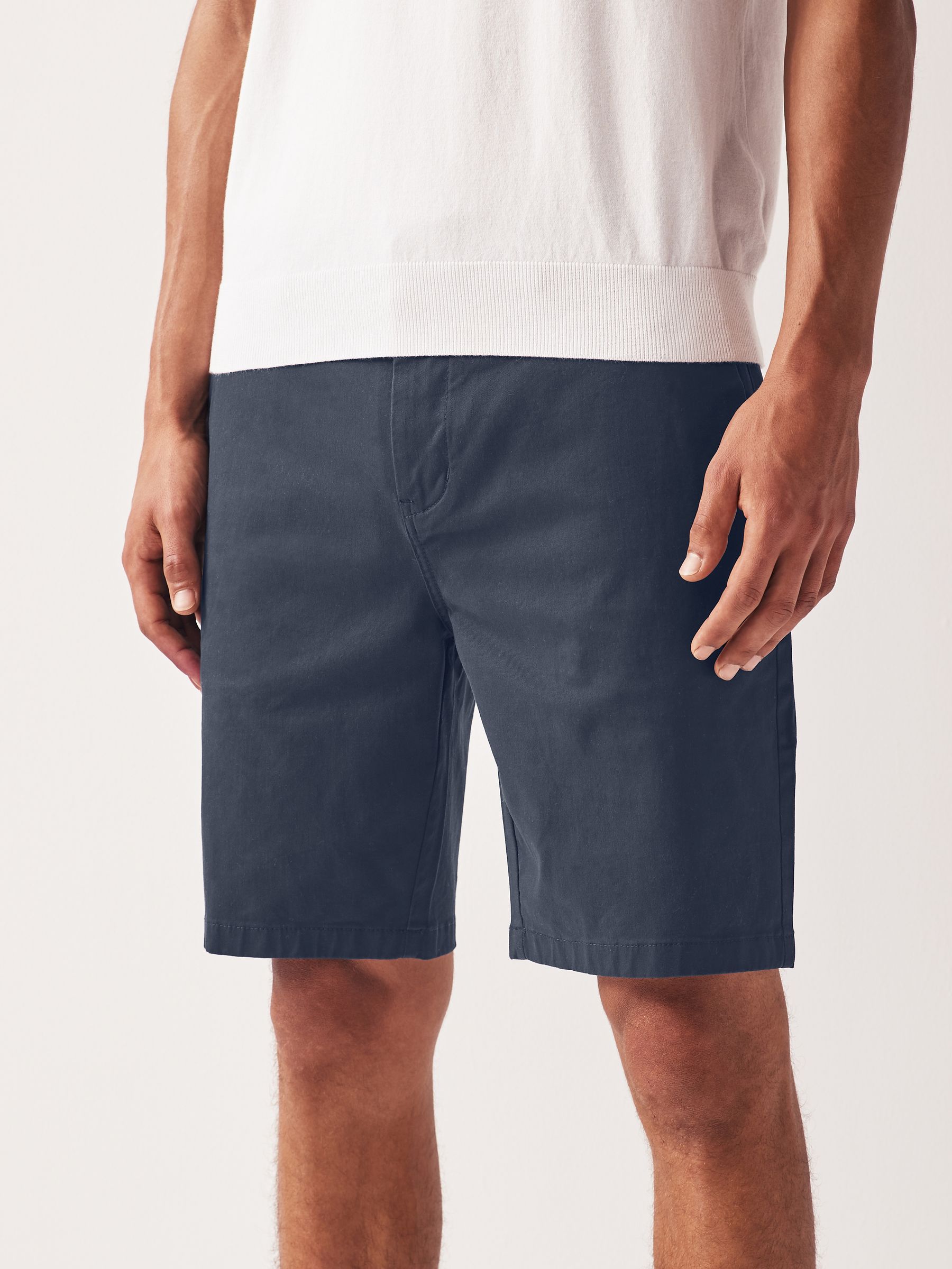 Normaal blauw - Straight fit - Chinoshort met stretch