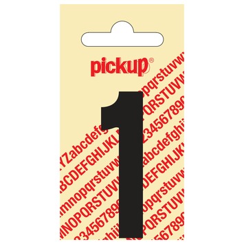 Pickup plakcijfer 1 zwart mat 60 mm