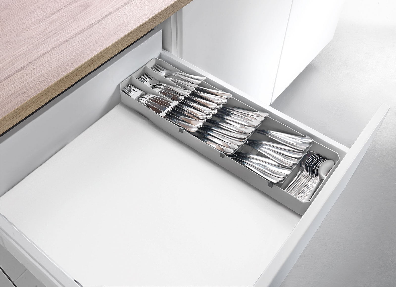 metaltex Besteck Organizer uni-fit 15x6x40-49 cm grau