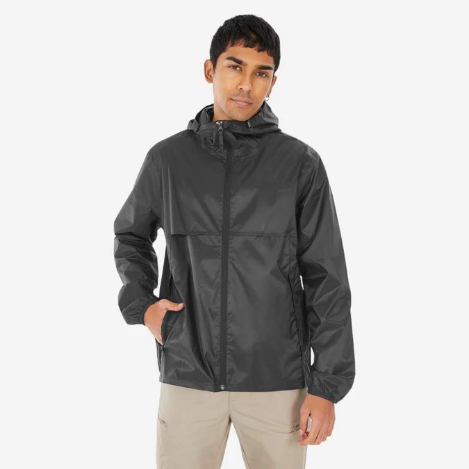 Decathlon Quechua - Jaqueta impermeável masculina Quechua Raincut com zíper frontal