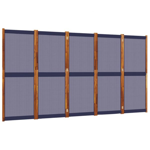 Divisória/biombo com 5 Painéis 350x180 cm Azul Escuro
